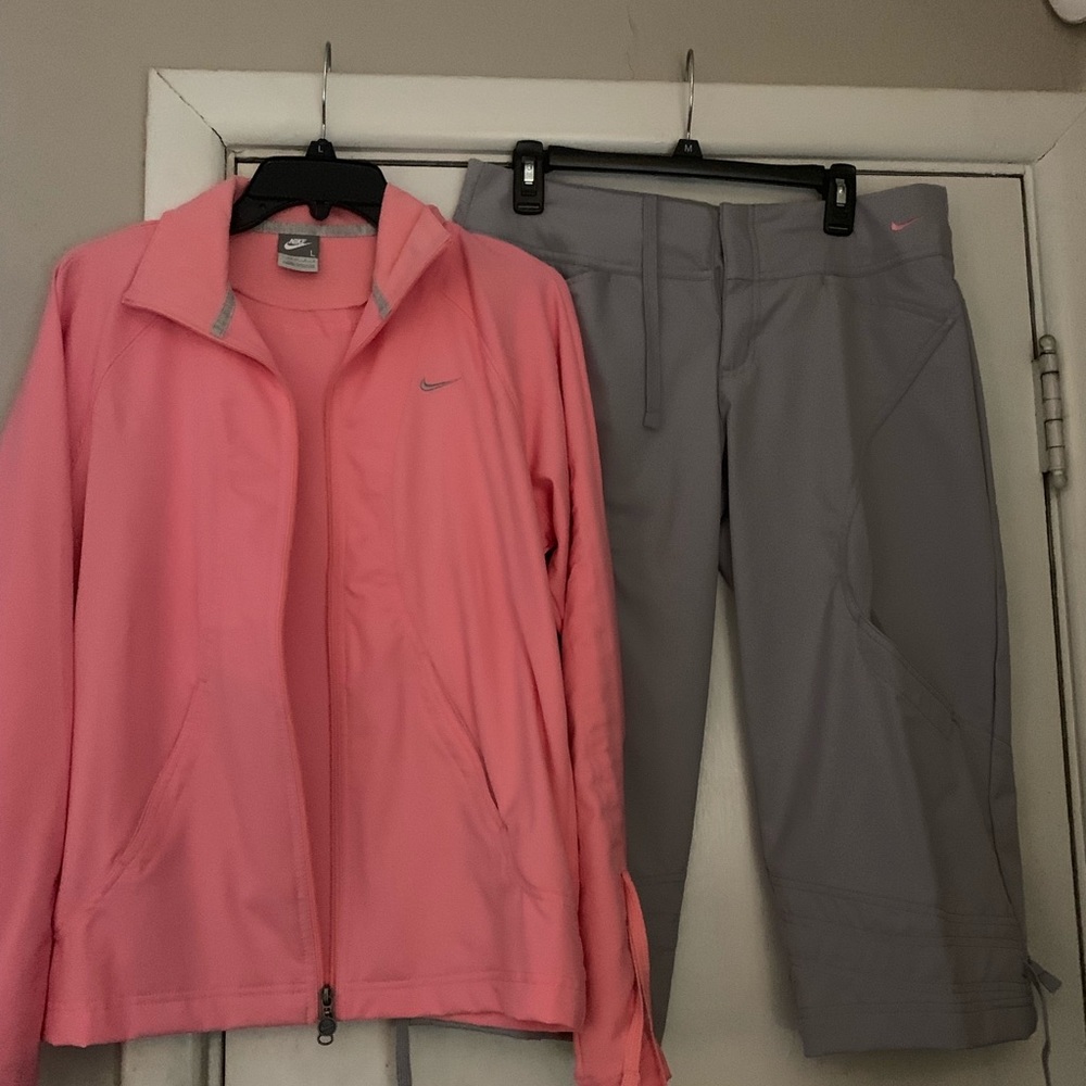 Nike jacket size L and Capri pants size M